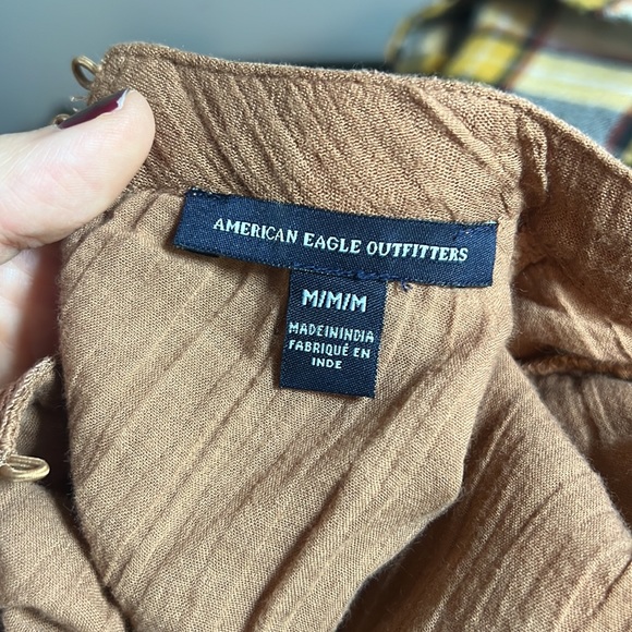 American Eagle boho babydoll blouse with bell sleeves and lace upper & sleeves - Picture 8 of 10